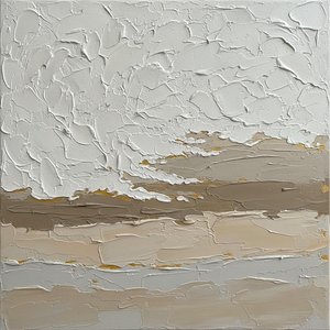 Monolithic Silence: A Sculptural Study In Alabaster, Earth, And Gilded Texture — David Moreau, Plaster & Texture Art
