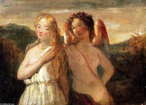 Sketch Of Venus And Psyche — William Etty