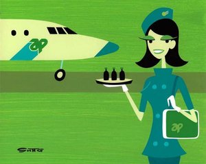 Fligth To Lisbon Now Boarding — Josh Agle (shag)