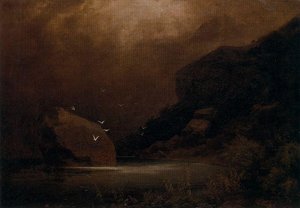 Lac De Montagne Avec Des Mouettes — Arnold Böcklin