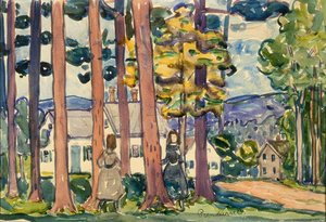 Two Girls In A New England Woodland — Maurice Brazil Prendergast