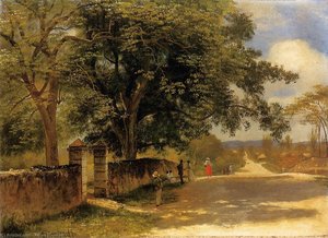 Street In Nassau — Albert Bierstadt, Hudson River Romanticism