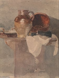 Still Life With A Jug And Copper Pan — Peter De Wint