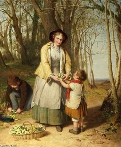 Gathering Primroses — William Frederick Witherington