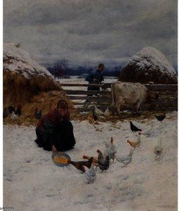 N The Barnyard — Charles Courtney Curran