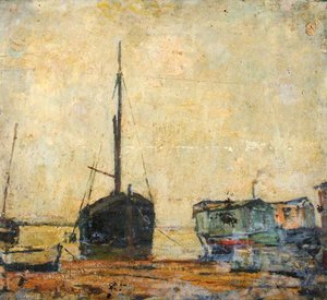 Houseboats At Milton, No.5 — Edward Robert King