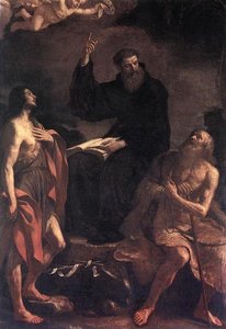 St Augustine, St John The Baptist And St Paul The Hermit — Guercino