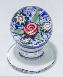 Miniature Pedestal Paperweight with Gold Foil Bee