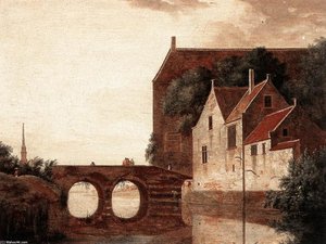 View Of A Bridge — Jan Van Der Heyden, Dutch Golden Age