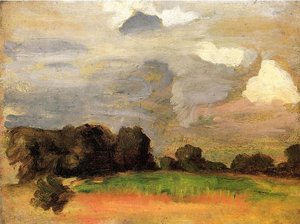 Landscape With Grey Sky — Thomas Pollock Anshutz, Impressionism
