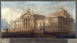 新しい議院院長の設計：平面図と透視図 — John Soane Ra
