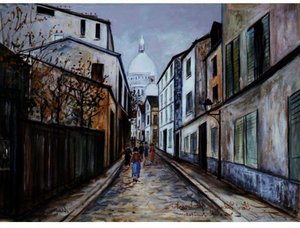 Sacre Coeur De Montmartre And Rue Sainte-rustique — Maurice Utrillo