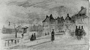 People Walking In Front Of The Palais Du Luxembourg — Vincent Willem Van Gogh