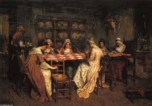 Quilting Bee — Henry Mosler