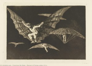 Manner Of Flying, Plate 13 In — Francisco José De Goya Y Lucientes, Romantic Symbolism