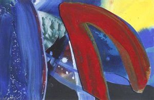 Blue, Red and Yellow Abstract