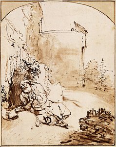 The Prophet Jonah Before The Walls Of Nineveh, C. 1655 — Rembrandt Van Rijn, Baroque