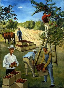 Apple Pickers (mural study)