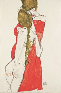Mother And Daughter — Egon Schiele, Expressionist Painting