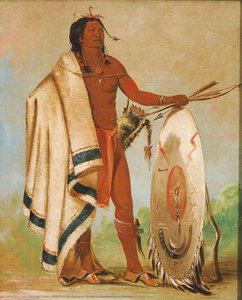 Kotz A Tó Ah, Smoked Shield, A Distinguished Warrior — George Catlin