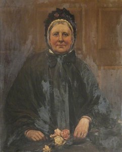 Portrait of a Woman Holding Roses