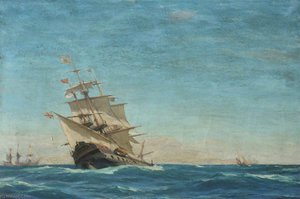 Hms 'juno' Going To Windward — John Fraser