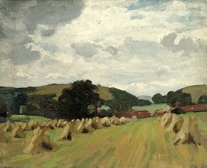 Lines Of Haystacks With Hills In The Background — Gunning King