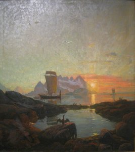 Nordland-boat In The Midnight Sun — Thorolf Holmboe