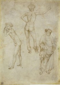 Two Male Figure Studies And St Peter — Pisanello, International Gothic