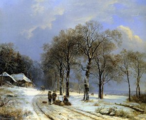 Winter Landscape — Barend Cornelis Koekkoek, Romantic Landscape Painting