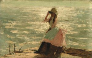 Girl Seated On A Pier — Philip Wilson Steer