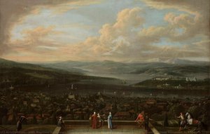 View Of Istanbul From The Dutch Embassy At Pera, Jean Baptiste Vanmour, C. 1720 - C. 1737 — Jean Baptiste Vanmour, Rococo