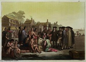 William Penn Negotiating The Treaty Leading — Gallo Gallina