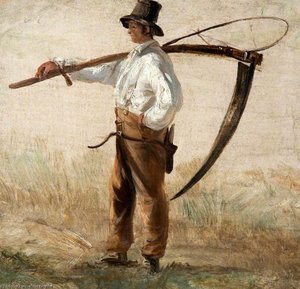 A Rustic Holding A Scythe — Peter De Wint
