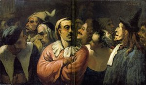 Groupe De Comédiens À Mi-corps, L'ancienne Comédie Française, Group Actors With Half-length, The Old French Comedy, — Honoré Daumier