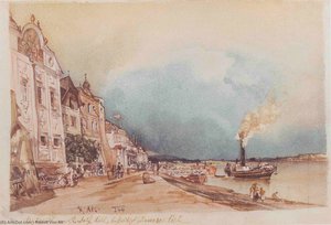 The Landing Site In Stein An Der Donau — Rudolf Von Alt