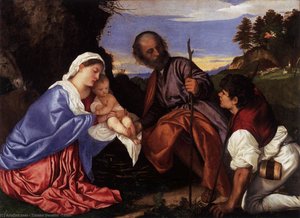 Die Heilige Familie Mit Dem Hirten — Tizian