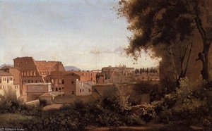 Rome View From The Farnese Gardens Noon Aka Study Of The Coliseum — Jean-baptiste-camille Corot, Classical Realism