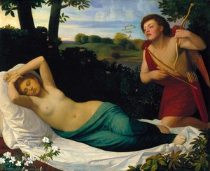 Cupid And Psyche — Alphonse Legros, Contemporary Realism