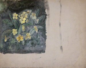 Primroses (from a portfolio of oil sketches)