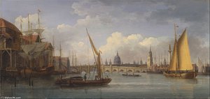 London Bridge, With St. Paul's Cathedral In The Distance — William Anderson