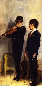 The Violin Lesson — Thomas William Roberts