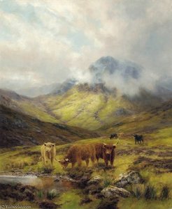 Cattle Grazing In A Highland Landscape — Louis Bosworth Hurt