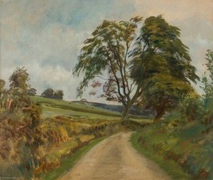 A Lane At Exford, Exmoor (study Of A Tree) — Sir Alfred James Munnings, Impressionism