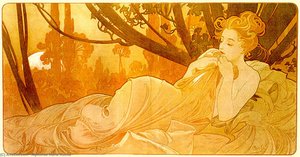 Dusk — Алфонс Муха, Art Nouveau Art Nouveau