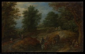 Landscape With Travelers On A Woodland Path — Jan Brueghel The Elder