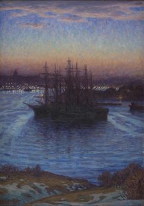 Ships at Anchor. Winter