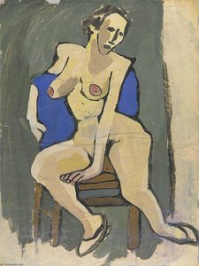 Female Nude Seated On Chair — William H. Johnson
