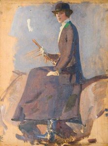 Estudio De Retrato De La Duquesa De Westminster (verso) — Sir Alfred James Munnings