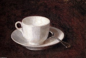 White Cup And Saucer — Henri Fantin-latour